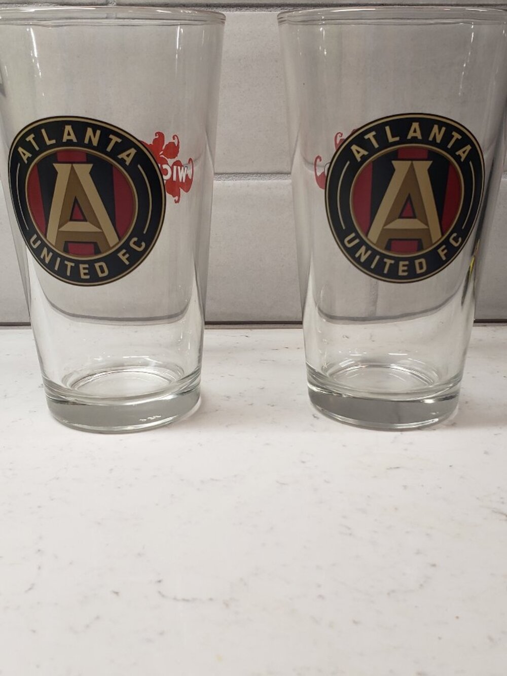 NEW- Atlanta United Soccer Pint Glasses, Set of 2
